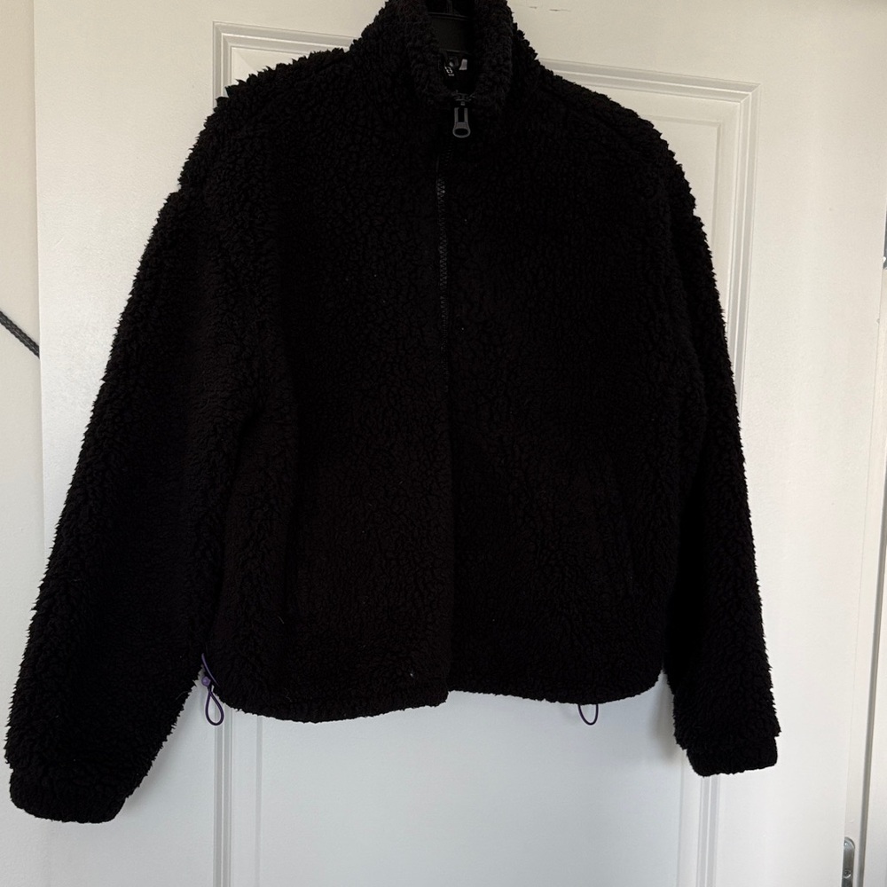 H&M Black Fuzzy Jacket - Size M